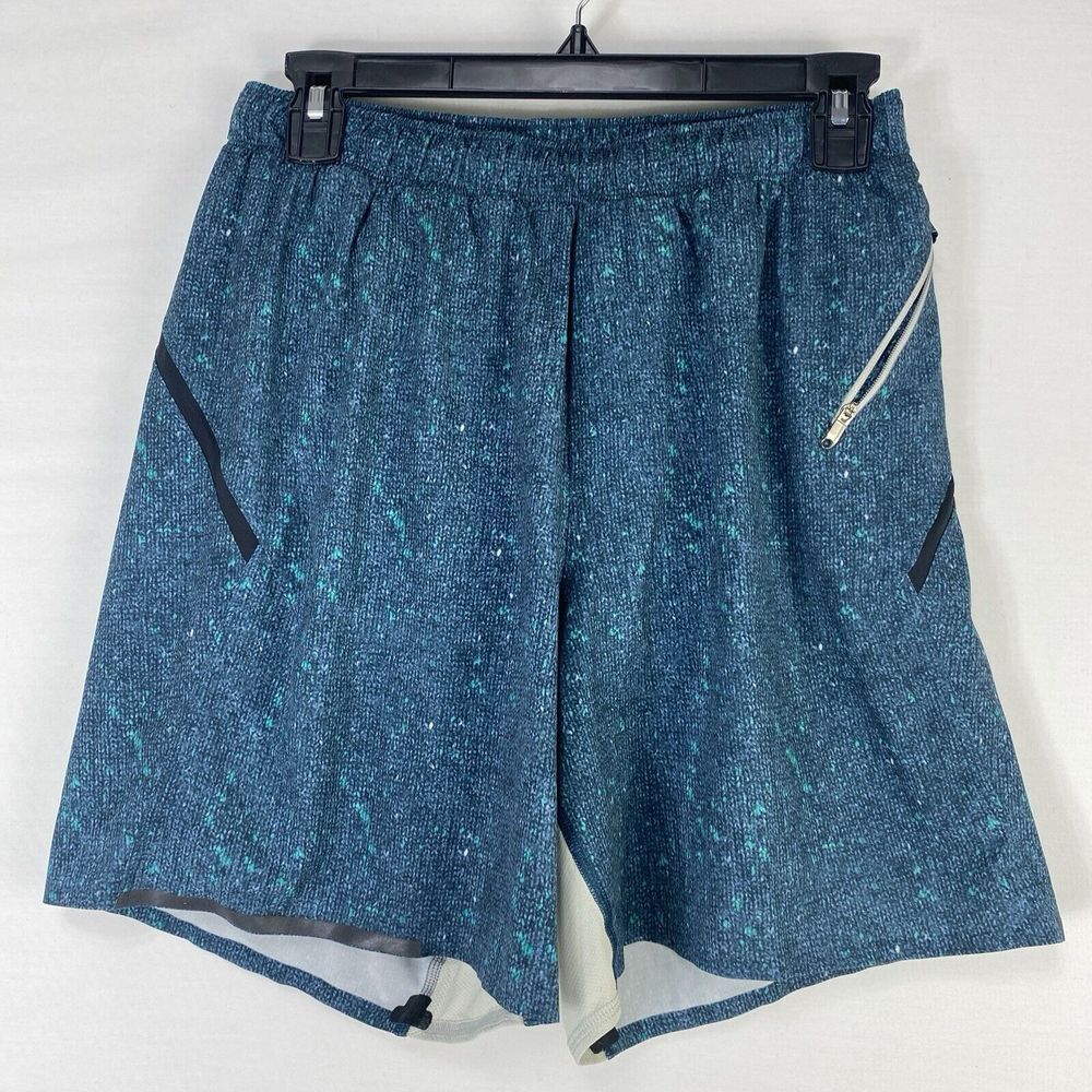 Lululemon Mens Size Medium Shorts Blue Multicolor Lined Gym Training